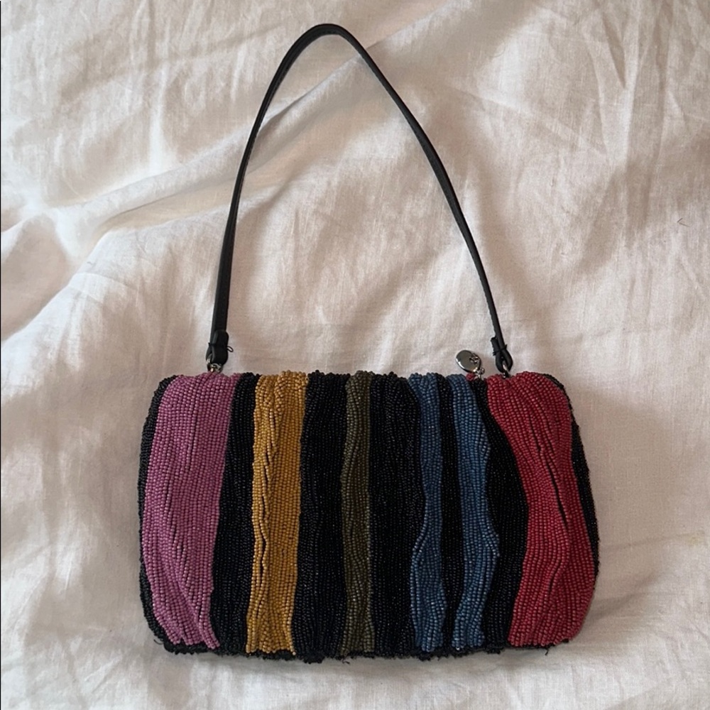 STAUD Bean Beaded Shoulder Bag